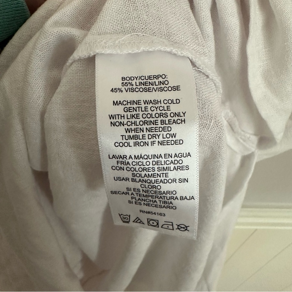 DKNY Women’s V-Neck Wide Strap White Sleeveless Linen Maxi Dress Sz XXL NWT - Picture 8 of 10